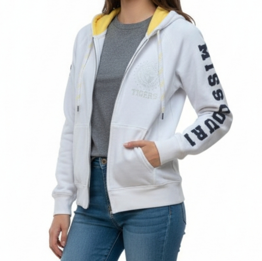 Mizzou Tigers Rhinestone Zip Hoodie Women’s Small College Classics Missouri - Picture 2 of 12